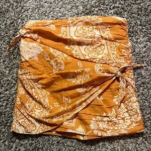 Zara Orange and White Swim Sarong